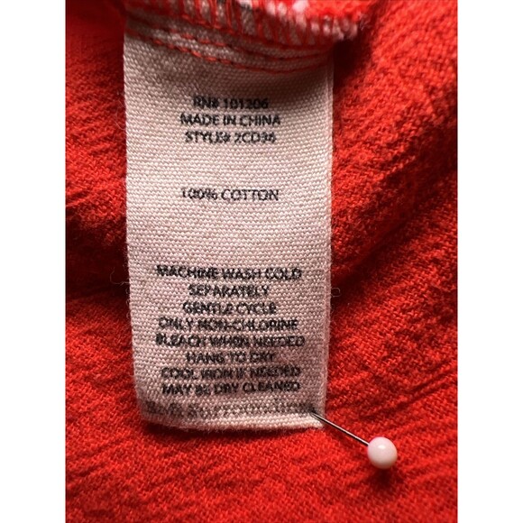 Soft Surroundings Button Down Medium Orange 3/4 Sleeve Pearlized Buttons - Picture 7 of 9